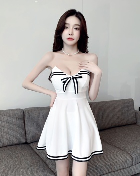 Autumn wrapped chest student sexy dress