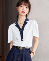 Navy style mixed colors tops short summer T-shirt for women