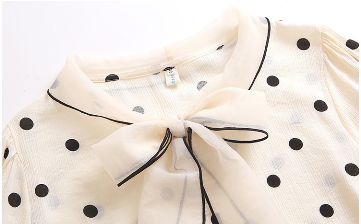 Bow summer tops black-white shirt for women