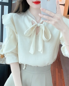 France style bow summer tops stunning chiffon unique shirt