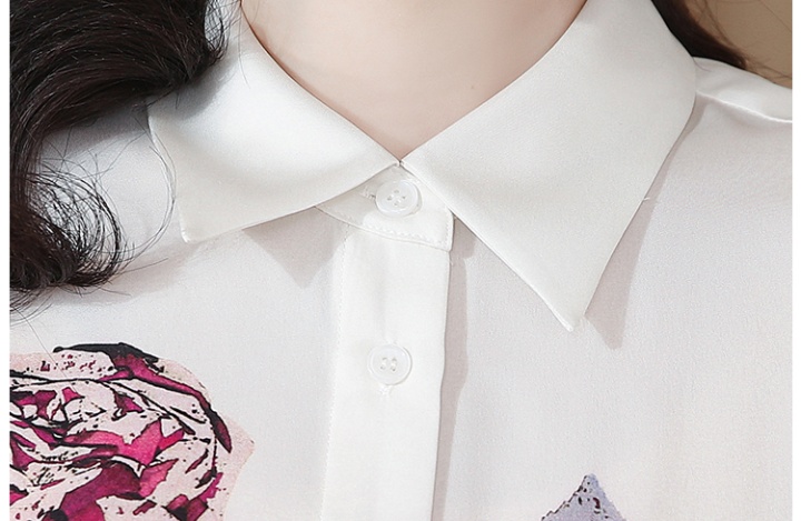 Real silk tops printing shirt for women