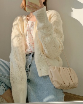Spring slim coat knitted short cardigan for women