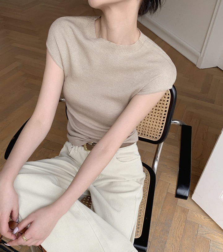 Knitted sleeveless spring pullover T-shirt