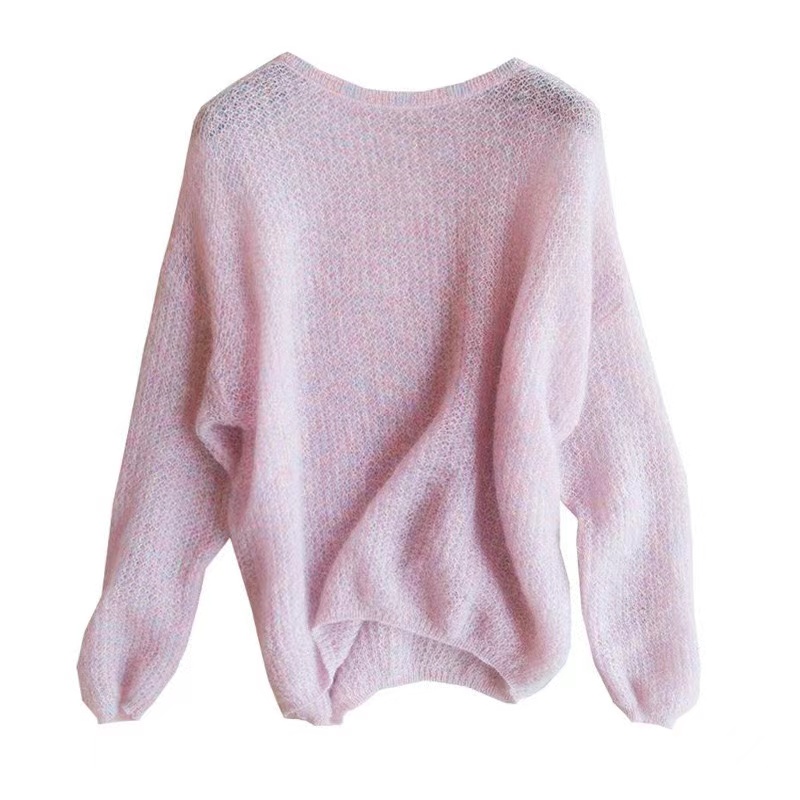 Lazy mohair hollow tops pullover spring liangsi sweater