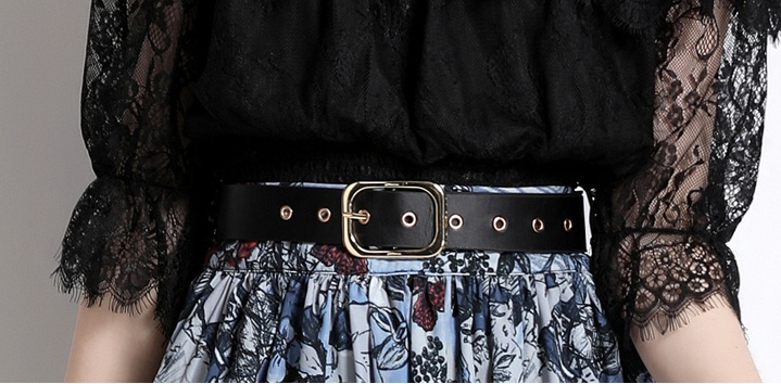 Summer lace horizontal collar printing skirt 2pcs set