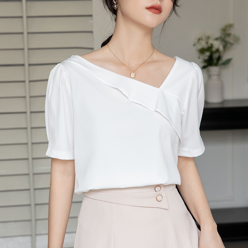 Satin Korean style shirt all-match tops