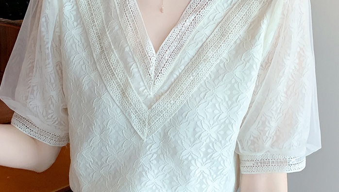 Korean style V-neck tops summer chiffon shirt for women