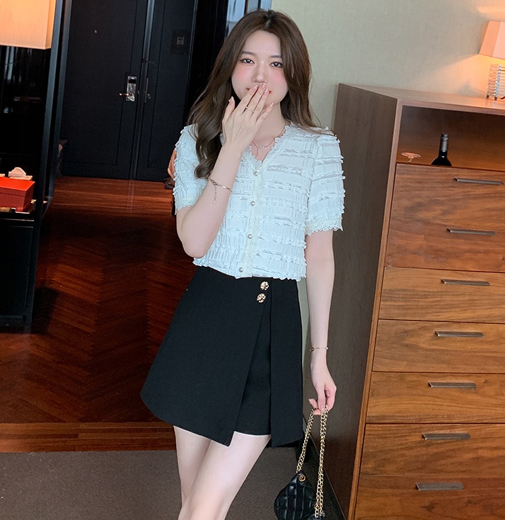 All-match short sleeve shirt Korean style tops for women