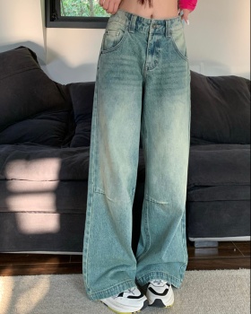 Mopping wide leg retro pants loose slim jeans