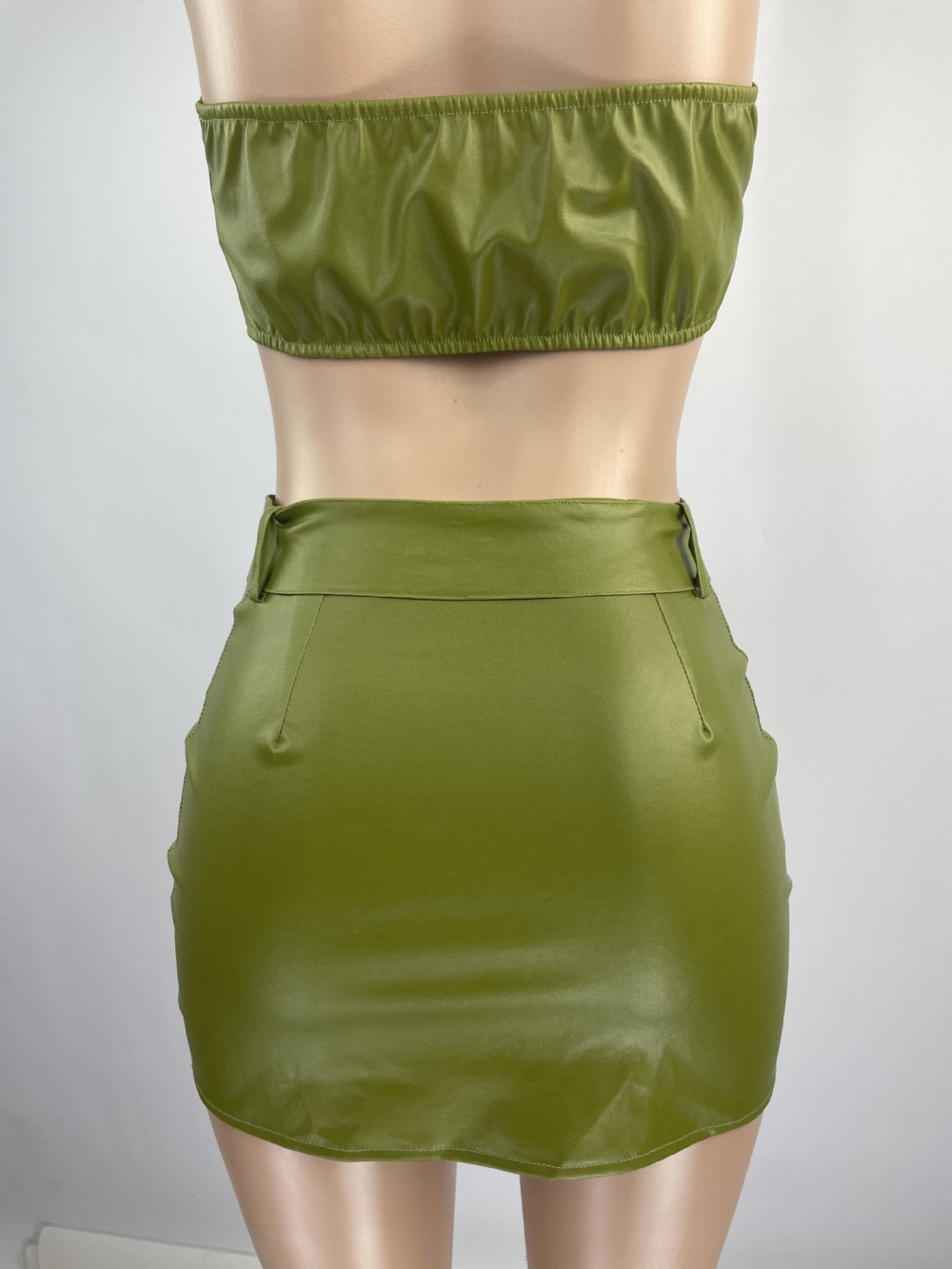 Navel belt Casual skirt 2pcs set for women