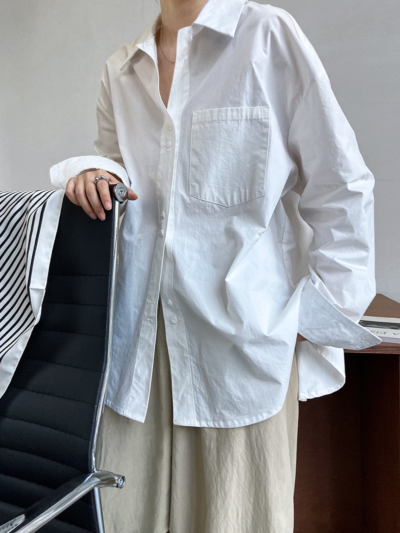 Spring France style pure simple lazy shirt for women