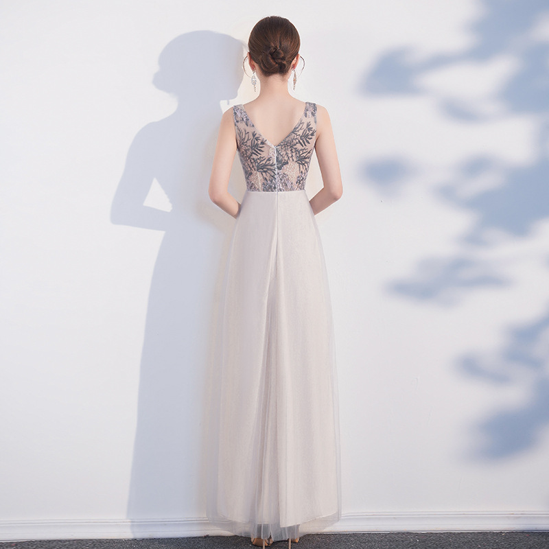 V-neck spring elegant overalls noble light evening dress