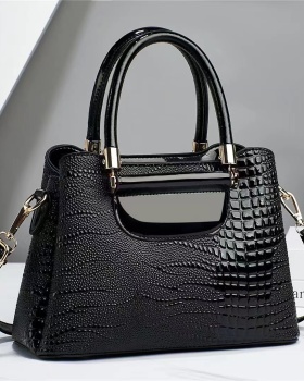 High capacity shoulder messenger bag stone pattern handbag