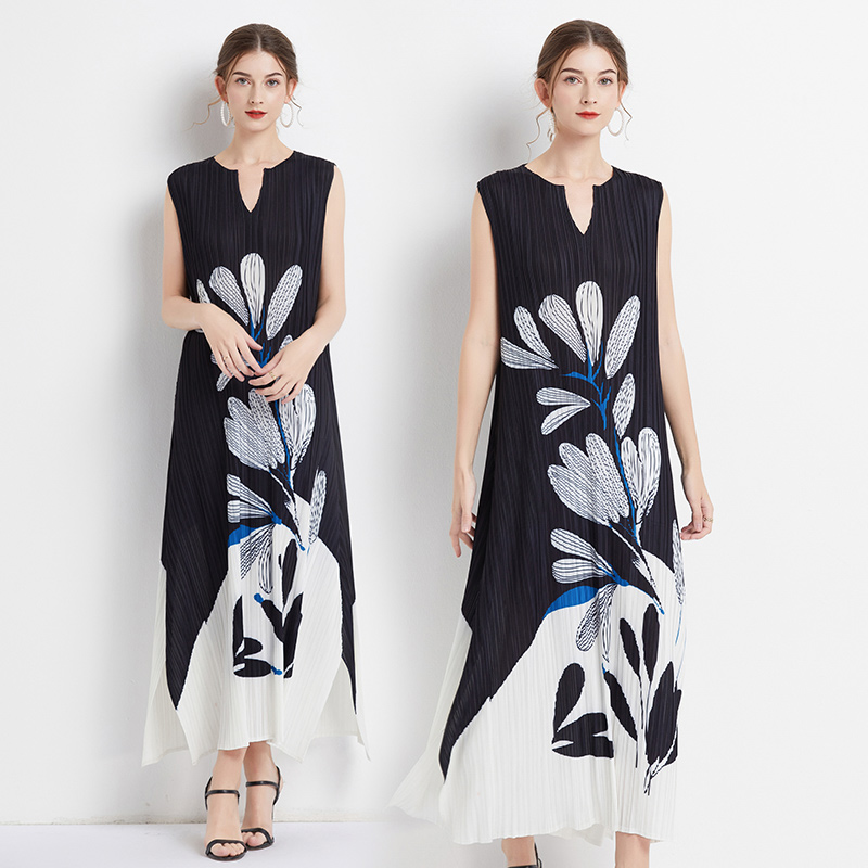 Large yard dress printing sleeveless dress for women