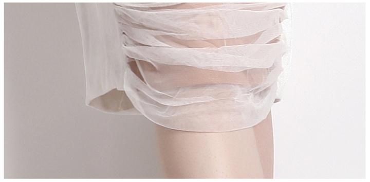 Velvet fold splice strap dress gauze slim dress