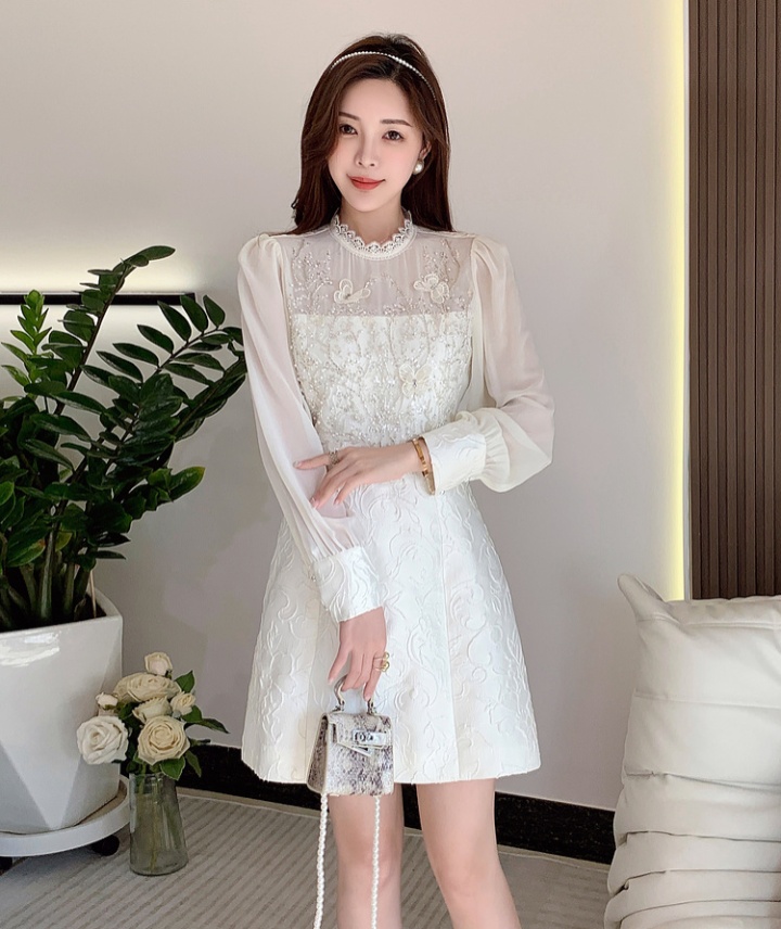 Jacquard retro ladies spring dress