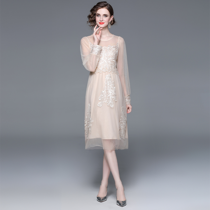 France style elegant gauze temperament embroidery dress