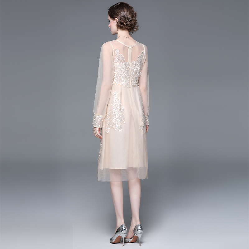 France style elegant gauze temperament embroidery dress