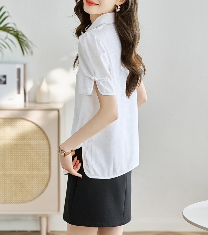 Chinese style tops short sleeve small shirt for women