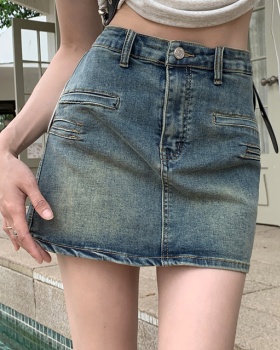 Retro package hip short skirt slim skirt for women