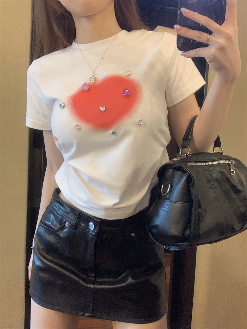Short spicegirl tops short sleeve all-match T-shirt
