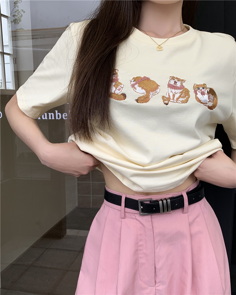 Kitty T-shirt short sleeve tops for women