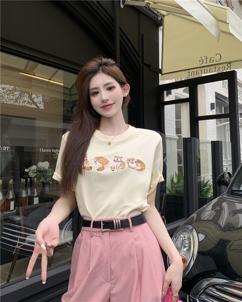 Kitty T-shirt short sleeve tops for women