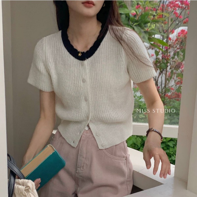 Mixed colors unique tops spring cardigan for women