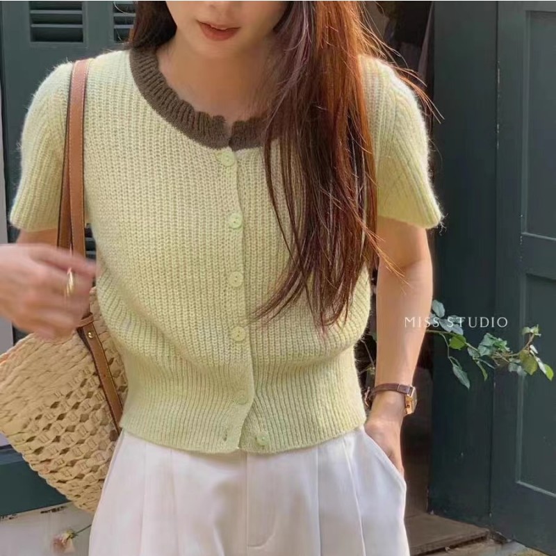 Mixed colors unique tops spring cardigan for women