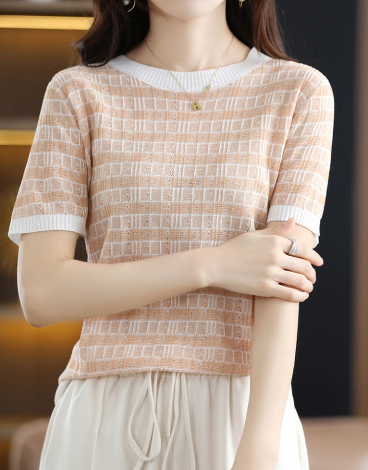 Ice silk slim tops summer T-shirt for women