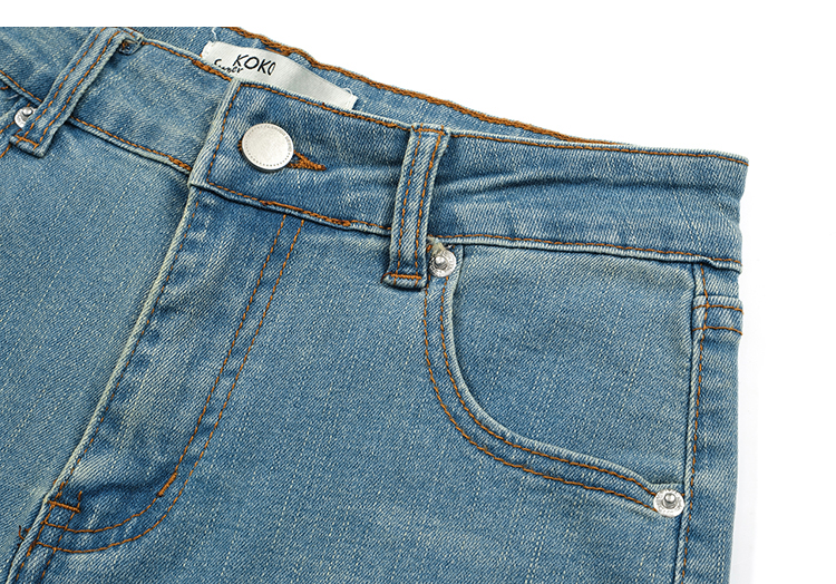Micro speaker high waist jeans slim nine pants for women