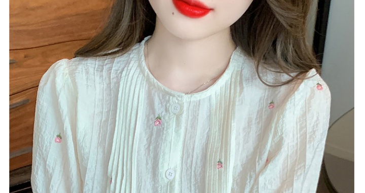 Korean style chouzhe tops embroidered shirt for women