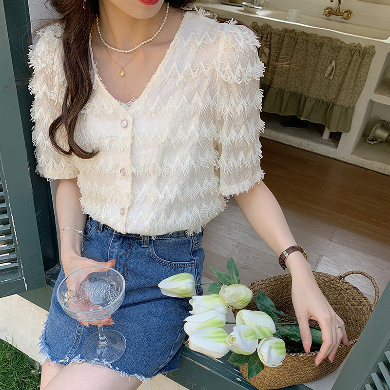Summer short sleeve tops Korean style shirt for women