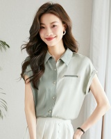 Raglan sleeve all-match shirt Korean style splice tops
