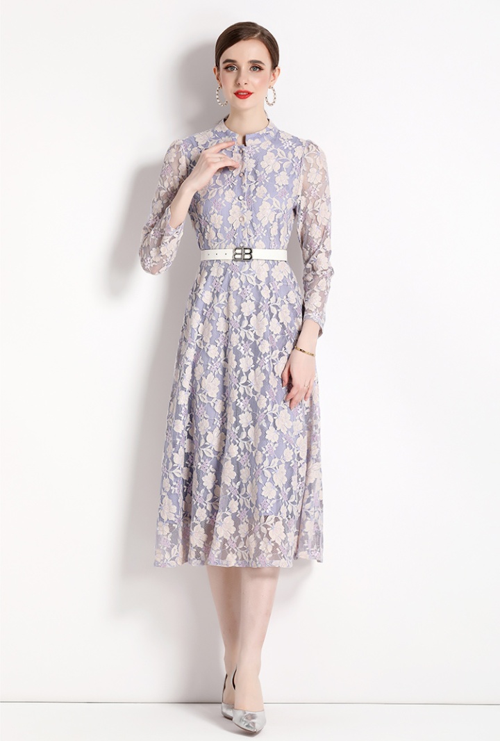 Embroidery autumn lace dress