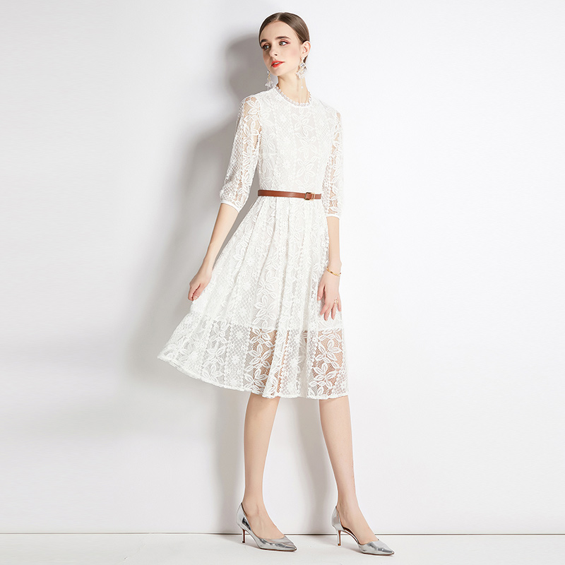 Elegant lace autumn slim temperament fashion dress