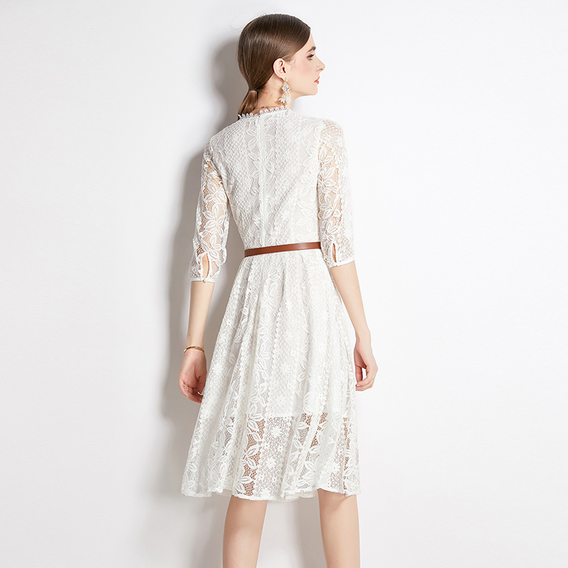 Elegant lace autumn slim temperament fashion dress