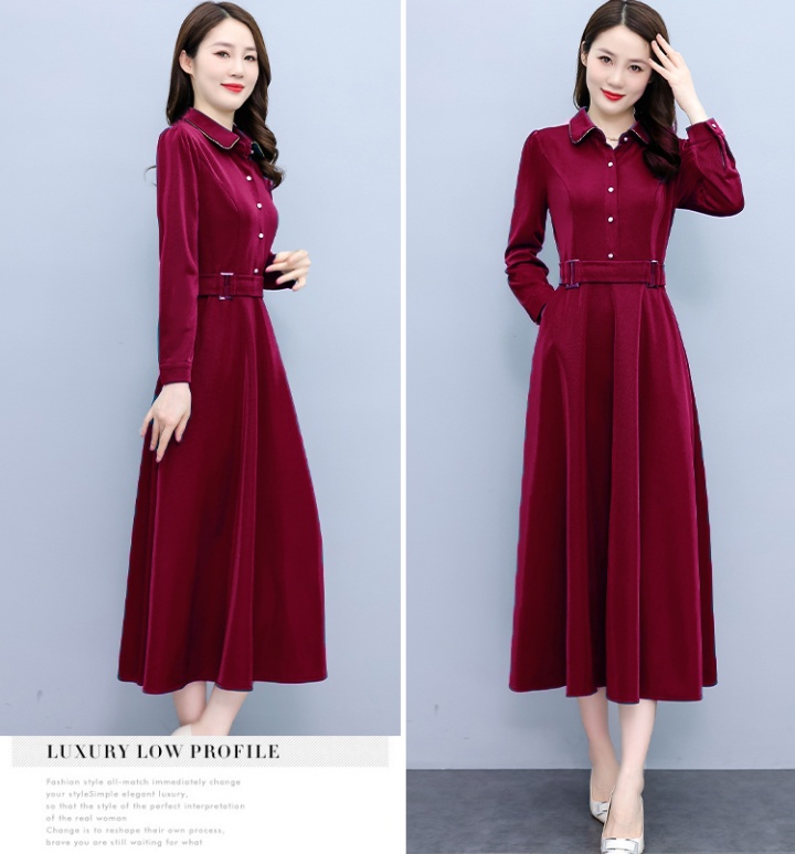 Autumn long long sleeve slim Korean style fashion dress for women