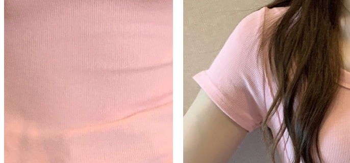 Summer bottoming tops short sleeve tight T-shirt for women