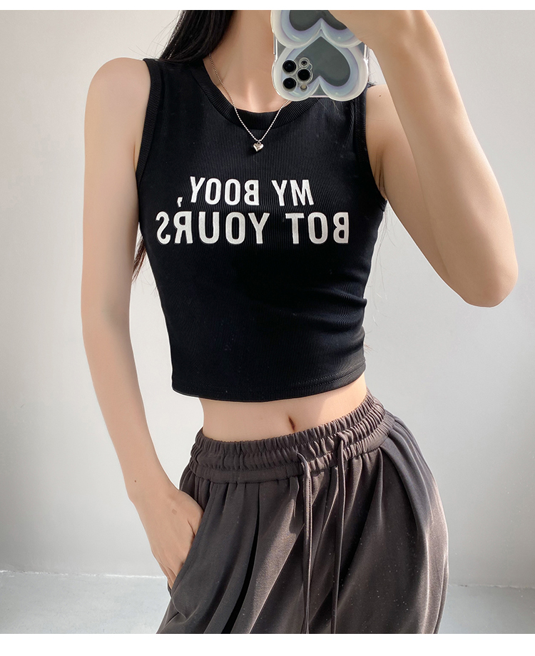 Knitted sling tops bottoming sports vest for women