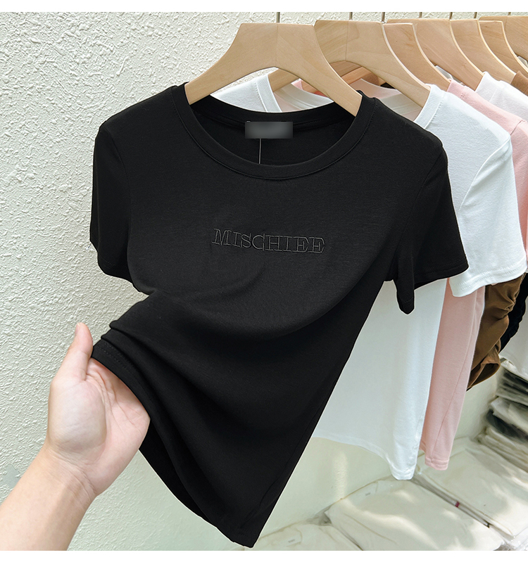 Summer letters T-shirt simple short sleeve tops for women