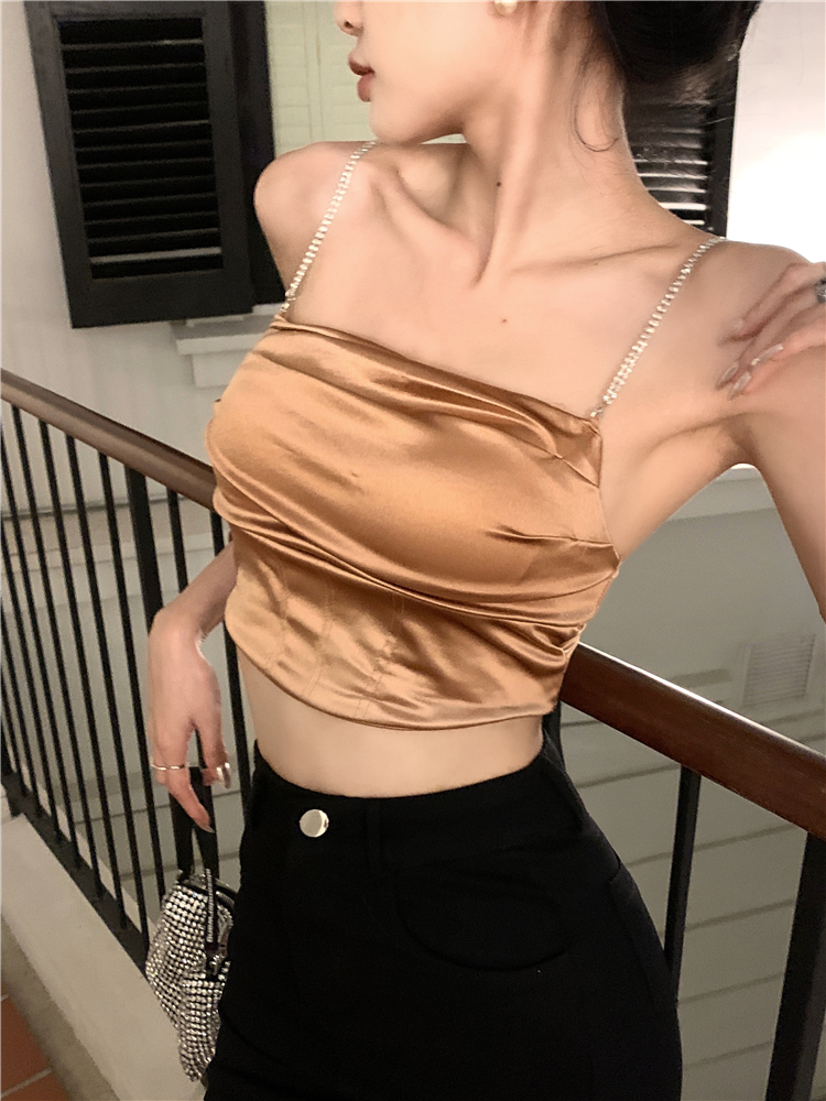Chain sling summer vest tight short sexy tops for women