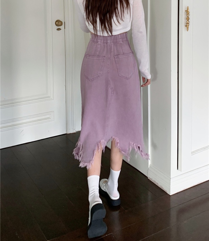 Large yard denim skirt purple skirt for women
