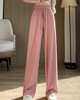Mopping ice silk casual pants straight wide leg pants