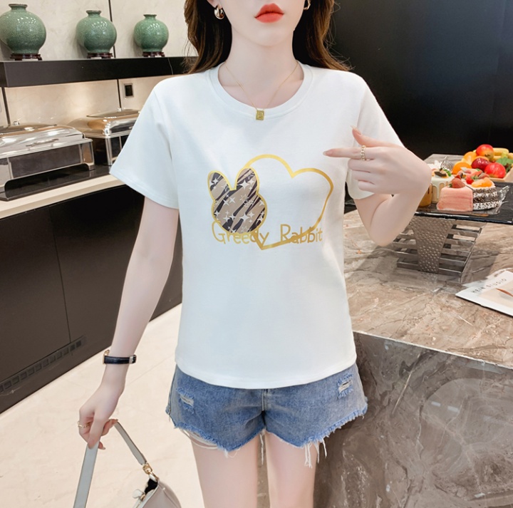 White tops pure cotton bottoming shirt for women