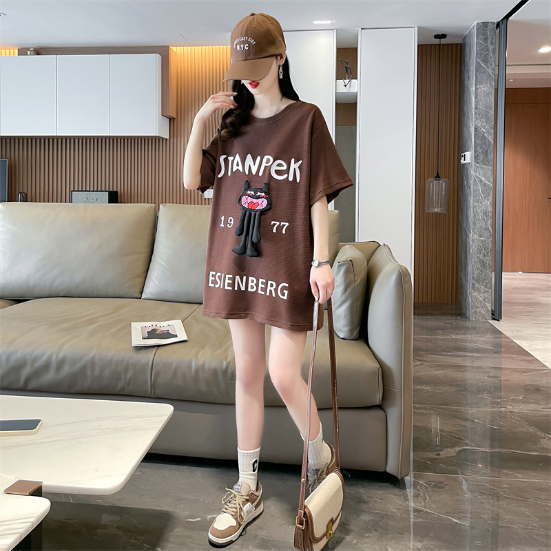 Loose Casual doll tops stereoscopic printing T-shirt