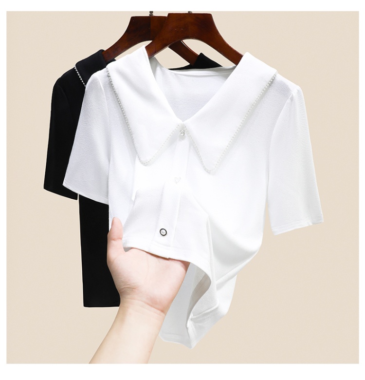 Short sleeve T-shirt doll collar bottoming shirt for women