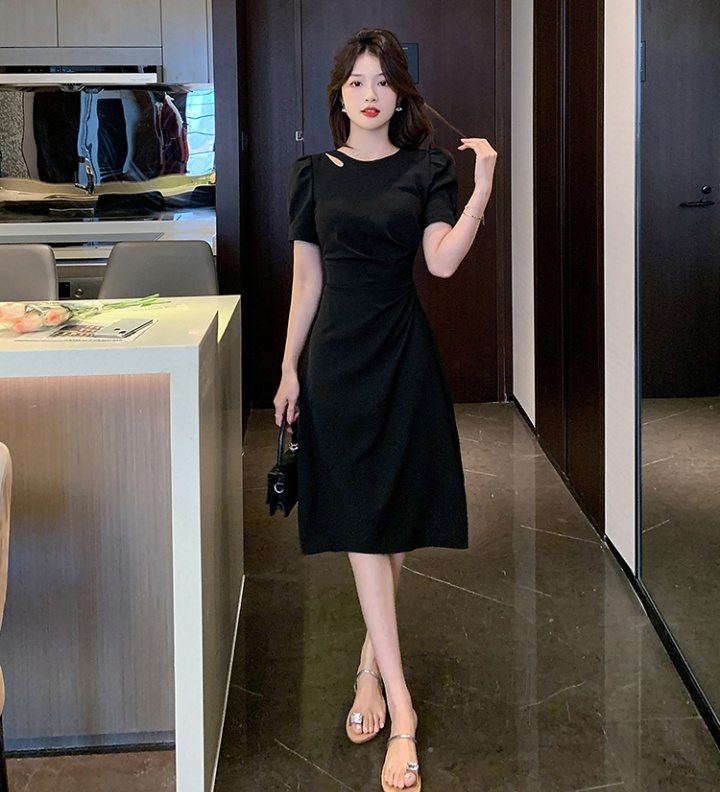 Unique summer black temperament dress for women