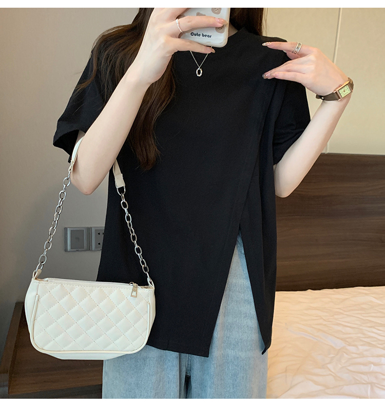 White long summer loose Western style T-shirt for women