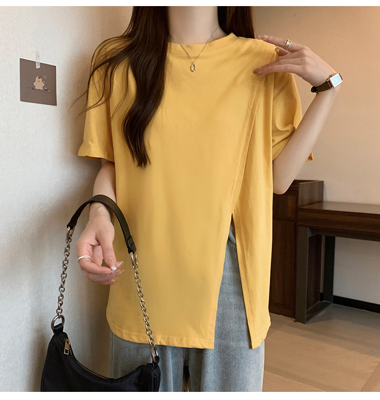 White long summer loose Western style T-shirt for women